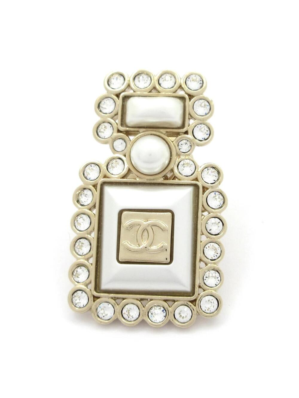 Chanel Pearl White Gold Clear Faux #348627C82B
